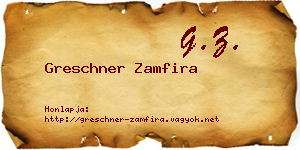 Greschner Zamfira névjegykártya
